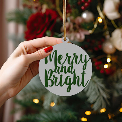 Imperfect Merry Bright 3D Handcrafted Wooden Christmas Ornament Set Limited Edition Tree Hanging Decor