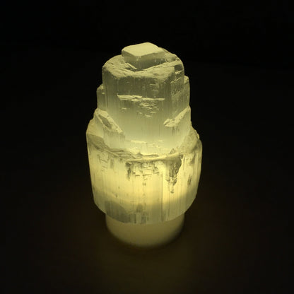 Mini Selenite Skyscraper Lamp Natural Crystal Nightlight
