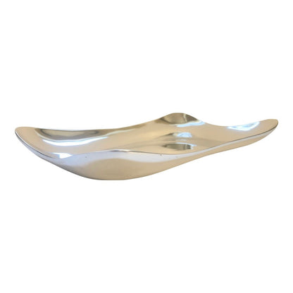 Minimalist Aluminum Serving Tray Handcast Sand-Cast Modern Table Centerpiece