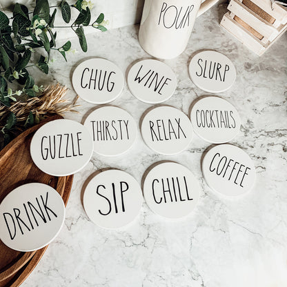 Minimalist Coasters Set - Modern Absorbent Drink Coasters for Home Decor