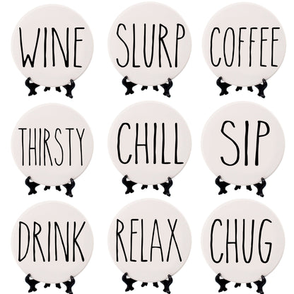 Minimalist Coasters Set - Modern Absorbent Drink Coasters for Home Decor