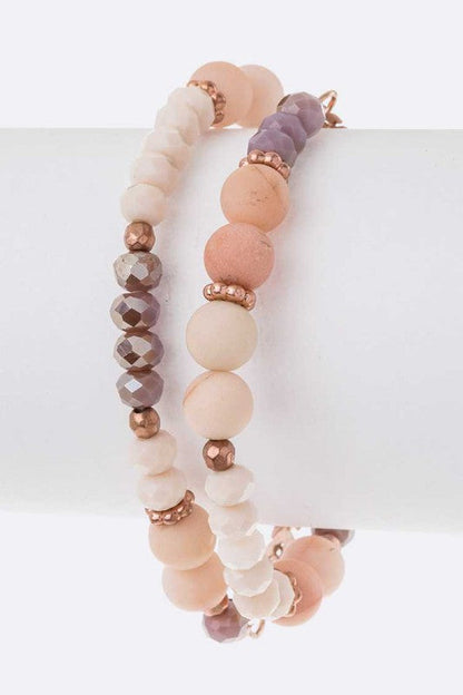 Mix Beads Stretch Bracelet Women Boho Layering Stack