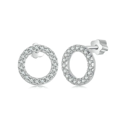 Moissanite 10mm Stud Earrings S925 Sterling Silver Screw Back Gift Mom