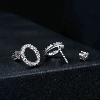 Moissanite 10mm Stud Earrings S925 Sterling Silver Screw Back Gift Mom