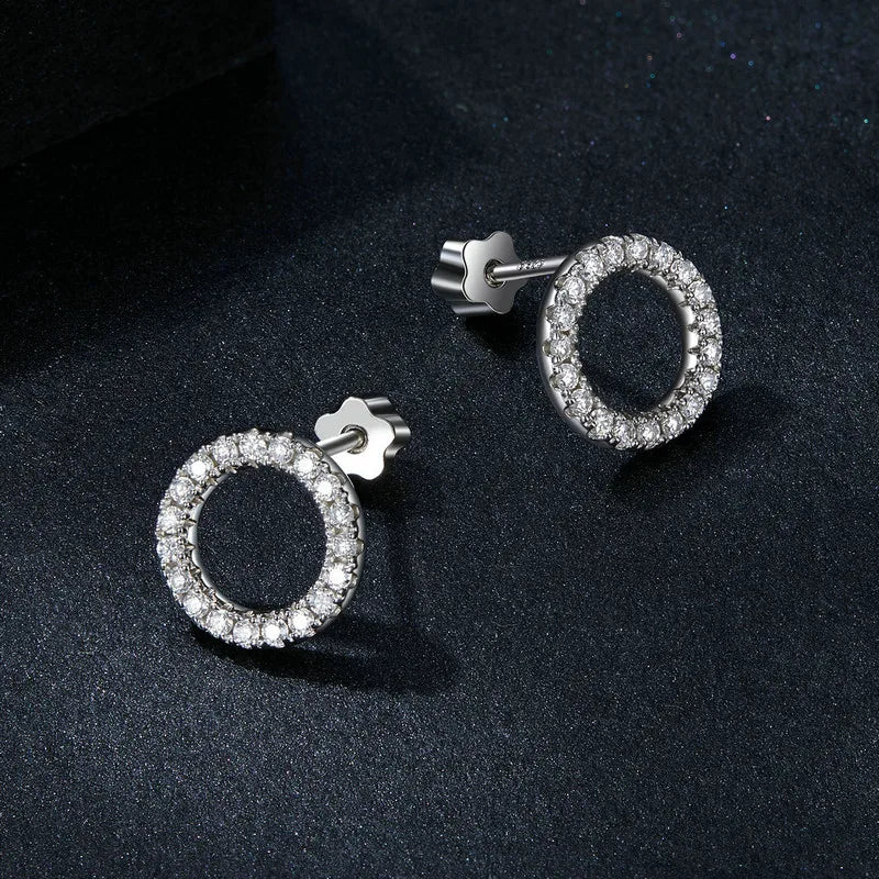 Moissanite 10mm Stud Earrings S925 Sterling Silver Screw Back Gift Mom