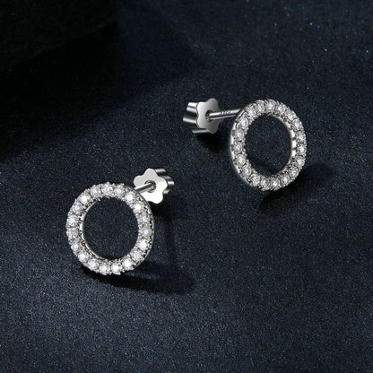 Moissanite 10mm Stud Earrings S925 Sterling Silver Screw Back Gift Mom
