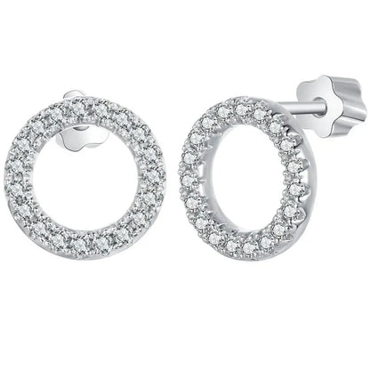 Moissanite 10mm Stud Earrings S925 Sterling Silver Screw Back Gift Mom