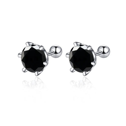 Moissanite Screw Stud Earrings 0.2-2CT D Color 925 Sterling Silver 6 Prong