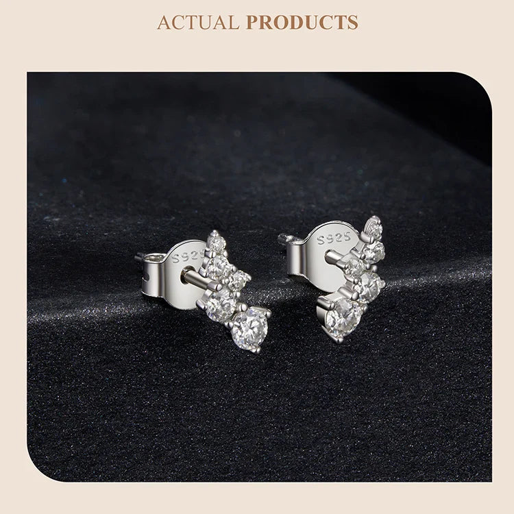 Moissanite Bubble Stud Earrings Geometric VVS1 EX 925 Sterling Screw Back