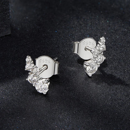 Moissanite Bubble Stud Earrings Geometric VVS1 EX 925 Sterling Screw Back