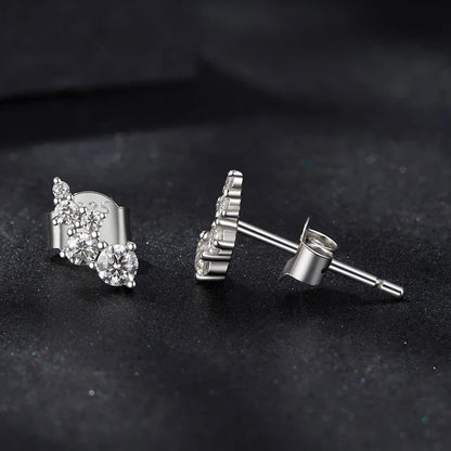 Moissanite Bubble Stud Earrings Geometric VVS1 EX 925 Sterling Screw Back