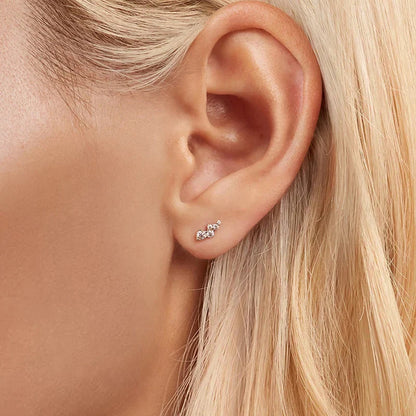 Moissanite Bubble Stud Earrings Geometric VVS1 EX 925 Sterling Screw Back