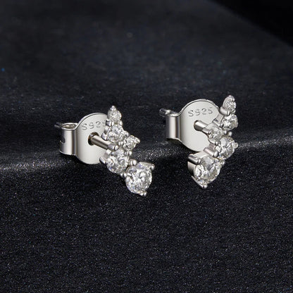 Moissanite Bubble Stud Earrings Geometric VVS1 EX 925 Sterling Screw Back