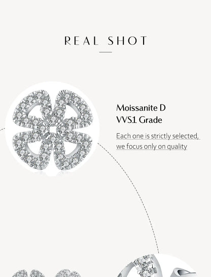 Moissanite D Color Solitaire Stud Earrings 925 Sterling Silver For Women Gift
