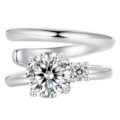 Moissanite Double Layer Clip Earring S925 Sterling Silver Mother's Day Gift
