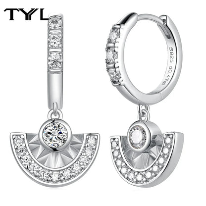 Moissanite VVS1 Drop Earrings 18K Gold Plated 925 Sterling Round Pear Square