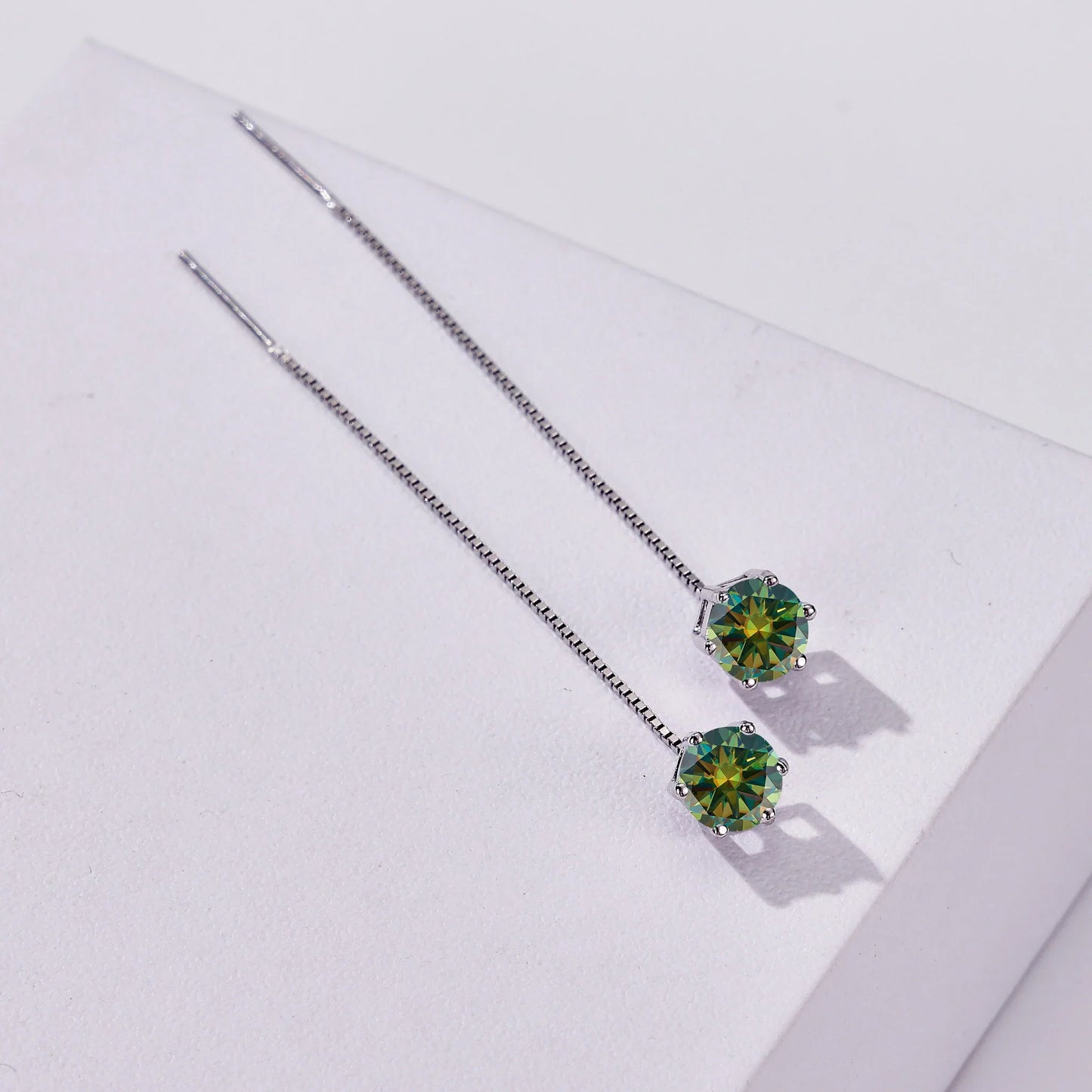 Moissanite Drop Earrings 5-6.5mm Sterling 925 Silver Solitaire Dangle Gift