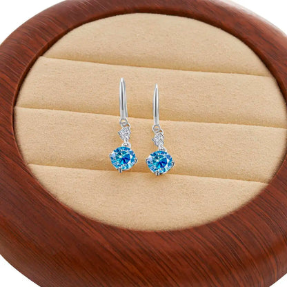 Moissanite Earrings 925 Sterling Silver White Gold Plated Hypoallergenic Studs