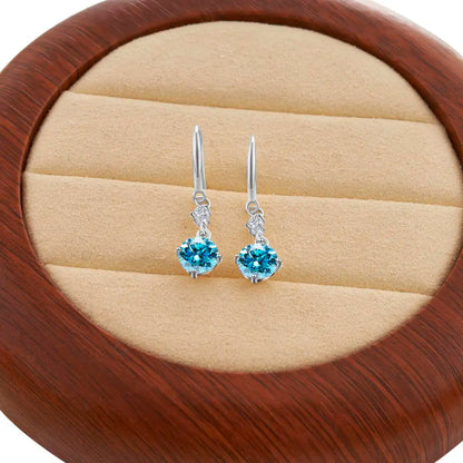 Moissanite Earrings 925 Sterling Silver White Gold Plated Hypoallergenic Studs