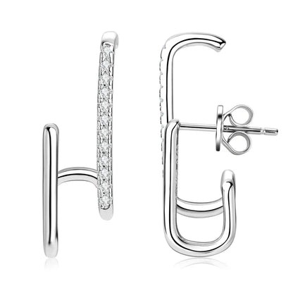Moissanite Geometric Stud Earrings 925 Sterling Silver Push Back Gift For Women