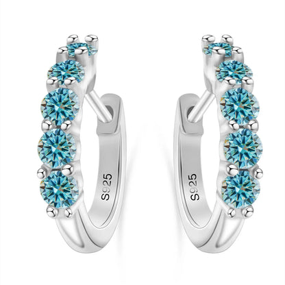 1ct D Color 3mm Moissanite Hoop Charm Earrings 925 Sterling Silver Women