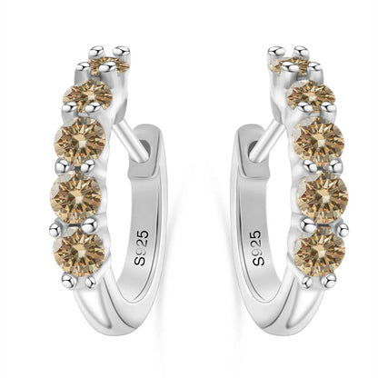 1ct D Color 3mm Moissanite Hoop Charm Earrings 925 Sterling Silver Women