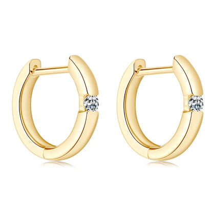 Moissanite Hoop Earrings 2mm VVS1 925 Sterling Silver Simple Unisex Gift
