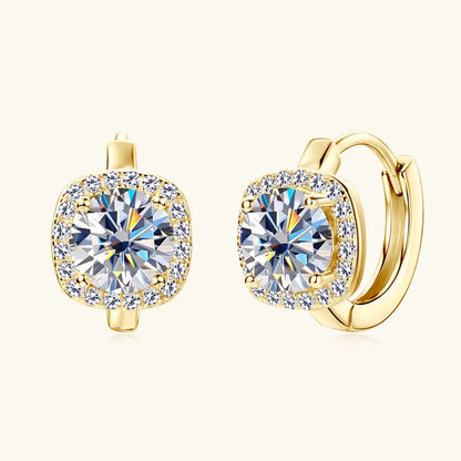Moissanite Hoop Earrings 925 Sterling Silver Huggie For Women Girls Dainty