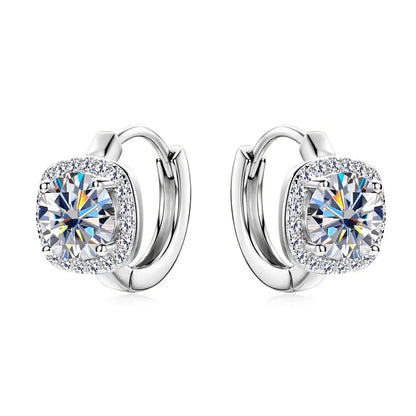 Moissanite Hoop Earrings 925 Sterling Silver Huggie For Women Girls Dainty