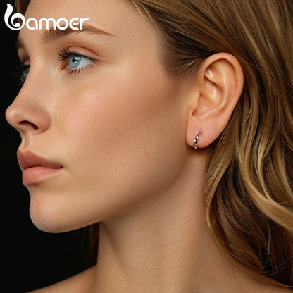 Moissanite Huggie Hoop Earrings For Women 925 Sterling Silver Gold Plated