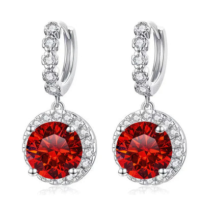 Moissanite 925 Sterling Silver Round D Color Drop Earrings Valentine's Gift