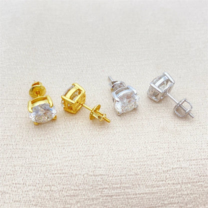 Moissanite Screw-Back Stud Earrings 0.5-2CT Four-Prong S925 Sterling Silver