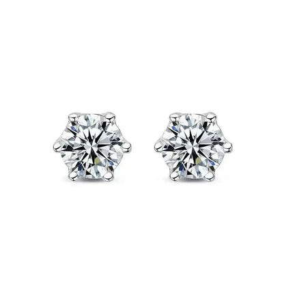 Moissanite Screw Stud Earrings 0.2-2CT D Color 925 Sterling Silver 6 Prong