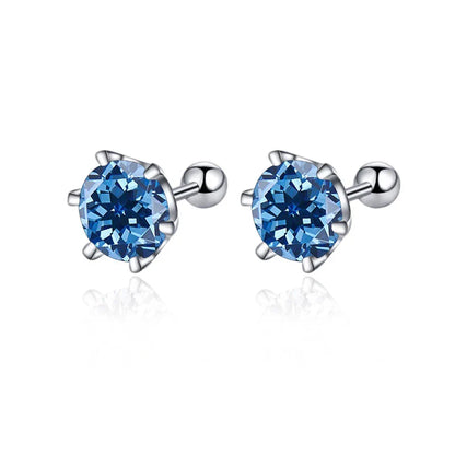 Moissanite Screw Stud Earrings 0.5-2ct D Color 925 Sterling Silver Wedding Studs