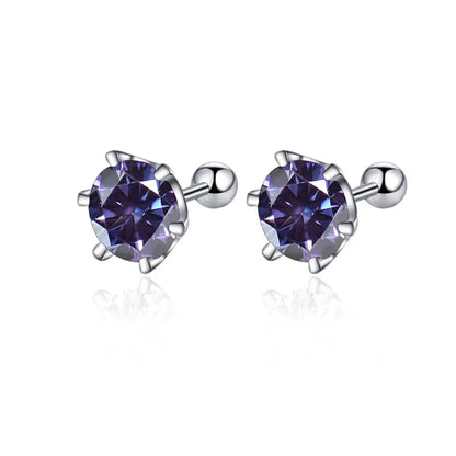 Moissanite Screw Stud Earrings 0.5-2ct D Color 925 Sterling Silver Wedding Studs