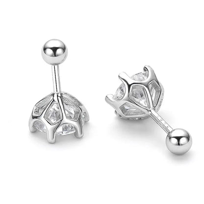 Moissanite Screw Stud Earrings 0.5-2ct D Color 925 Sterling Silver Wedding Studs