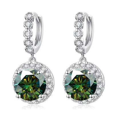 Moissanite 925 Sterling Silver Round D Color Drop Earrings Valentine's Gift