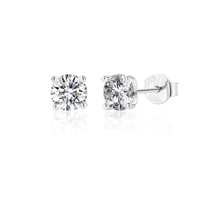 Moissanite 0.5-1.2 Ct D Color Stud Earrings 925 Sterling Silver For Women
