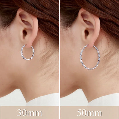Moissanite 925 Sterling Silver Twisted Infinity Hoop Stud Earrings For Women