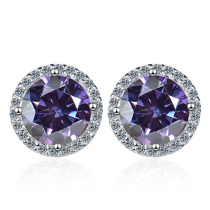 Moissanite Stud Earrings 0.8ct D Color 925 Sterling Silver 18K White Gold