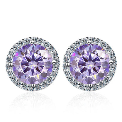 Moissanite Stud Earrings 0.8ct D Color 925 Sterling Silver 18K White Gold