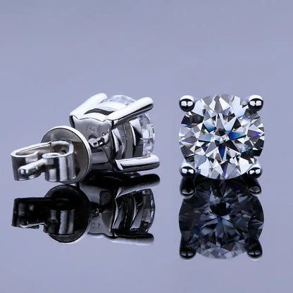 Moissanite Stud Earrings 0.3-2ct Round Certified 925 Sterling Silver Wedding