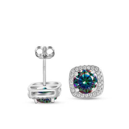 Moissanite Stud Earrings 0.5-1.0CT Multi 925 Sterling Silver 18K Plated Gift