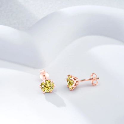 Moissanite Stud Earrings 0.5-2 CT 925 Sterling Silver Rose Gold Plated Gift