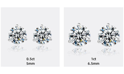 Moissanite Stud Earrings 925 Sterling Silver Small Classic Korean Fashion Gift