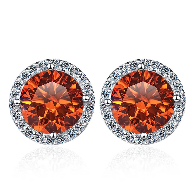 Moissanite Stud Earrings 0.8ct D Color 925 Sterling Silver 18K White Gold