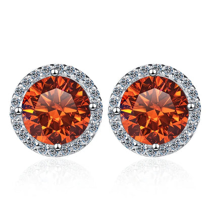 Moissanite Stud Earrings 0.8ct D Color 925 Sterling Silver 18K White Gold
