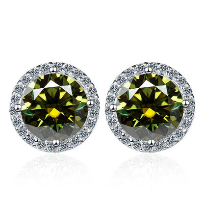 Moissanite Stud Earrings 0.8ct D Color 925 Sterling Silver 18K White Gold