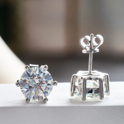 Moissanite Stud Earrings 1-6ct GRA Certified 21 Colors 925 Sterling Silver