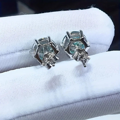 Moissanite Stud Earrings 1-6ct GRA Certified 21 Colors 925 Sterling Silver